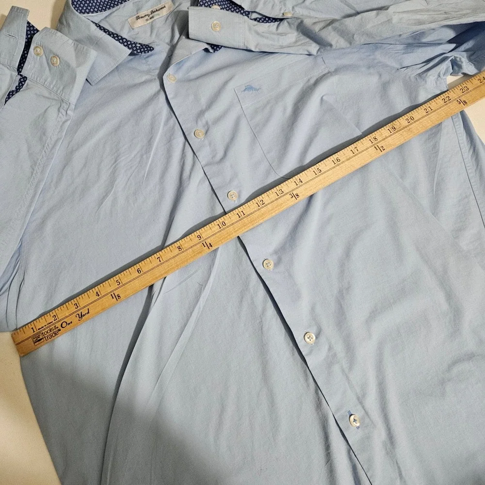 Tommy Bahama IslandZone Mens Large Light Blue Long Sleeve Button Down Shirt
